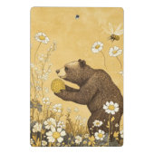 Honigbär in Wiesenblumenfeld Mini Klemmbrett (Rückseite)