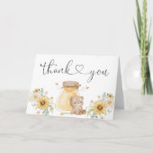 Honigbär mit Sonnenblumen Danke Karte (Vorderseite)