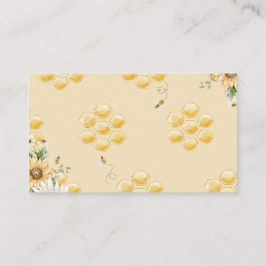 Honigbär, Sonnenblume, Bienenwascher und Traubenzu Begleitkarte (Rückseite)