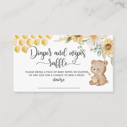 Honigbär, Sonnenblume, Bienenwascher und Traubenzu Begleitkarte (Vorderseite)