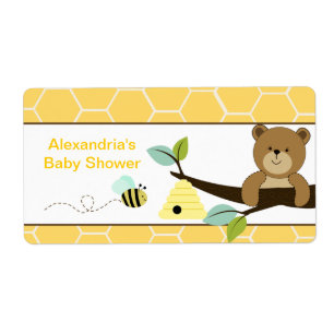 Honigbär und Biene Große Wasserflasche Sticker