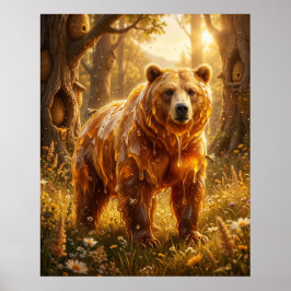 Honigbär-Wiesen-Glanz Poster