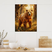 Honigbär-Wiesen-Glanz Poster (Küche)