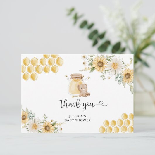 Honigbärendusche Dankeskarte (Stehend Vorderseite)