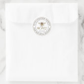 Honigbeere auf Honigwabenmetallic Gold Runder Aufkleber (Tasche)