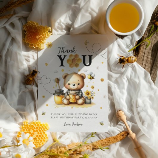 Honigbiene 1. Geburtstagsgeschlecht neutraler Bien Dankeskarte