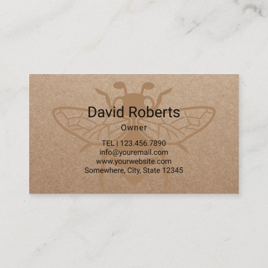 Honigbiene Apiary Rustic Kraft Visitenkarte (Rückseite)