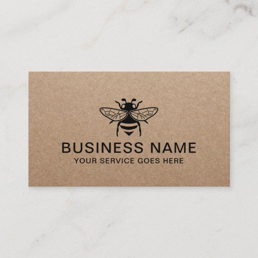 Honigbiene Apiary Rustic Kraft Visitenkarte (Vorderseite)