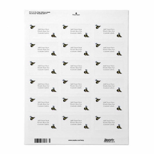 Honigbiene Art Custom Insect Decals oder Labels Adressaufkleber (Vorne)