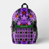 Honigbiene auf Aster-Blume Abstrakt Personalisiert Bedruckter Rucksack (Vorderseite)