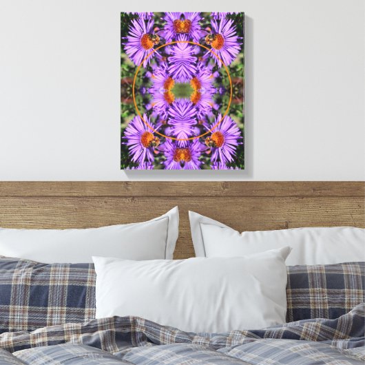 Honigbiene auf Aster-Blume Erstellen Sie Ihr eigen Leinwanddruck (Insitu (Schlafzimmer))