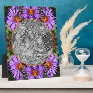 Honigbiene auf Aster-Blume Fügen Sie Ihr Foto hinz Fotoplatte