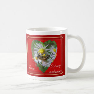Honigbiene auf Astern Valentine Kaffeetasse