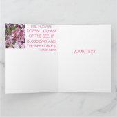 Honigbiene auf Blossom mit Zitat Karte (Innenseite)