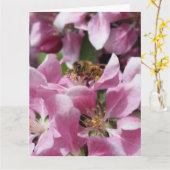 Honigbiene auf Blossom mit Zitat Karte (Gelbe Blume)