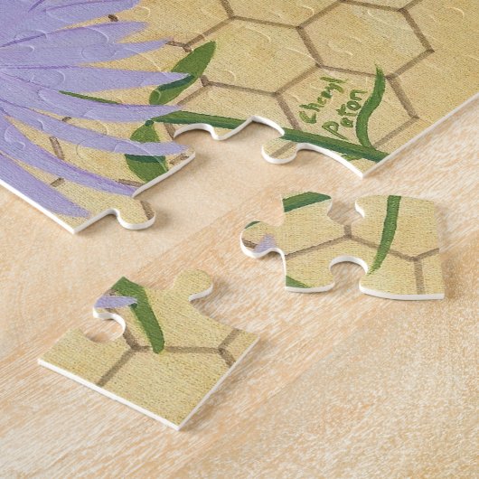 Honigbiene auf Blume Malerei Puzzle (Seite)