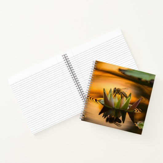 Honigbiene auf Blume Notizblock (Innenseite)