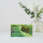 Honigbiene auf Catkin Visitenkarte (Stehend Vorderseite)