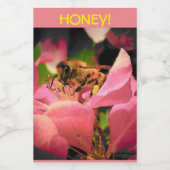 Honigbiene auf Crabaple-Blüte Lebensmitteletikett (Einzelnes Label)
