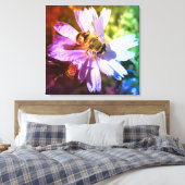 Honigbiene auf der Chicoroer Blume Leinwanddruck (Insitu (Schlafzimmer))