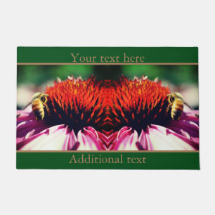 Honigbiene auf Echinacea Blume Personalisiert Fußmatte