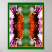 Honigbiene auf Echinacea Daisy Blume Abstrakt Poster (Vorne)