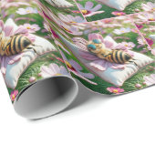 Honigbiene auf einem Kissen Geschenkpapier (Rolleneckpunkt)