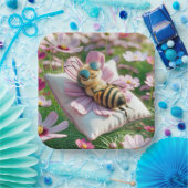 Honigbiene auf einem Kissen Pappteller (Party)