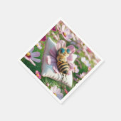 Honigbiene auf einem Kissen Serviette (Ecke)