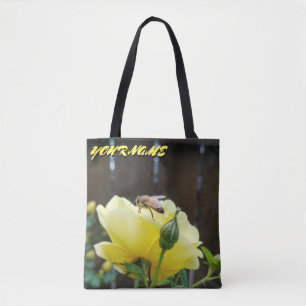Honigbiene auf gelben und rosa Blume Tasche