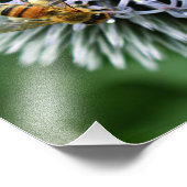 Honigbiene auf Globe Thistle Floral Fotodruck (Ecke)