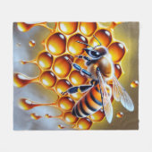 Honigbiene auf Honigwabenrübe mit tropfendem Golde Fleecedecke (Vorderseite (Horizontal))