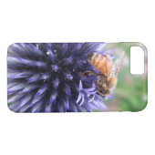 Honigbiene auf Lila Globe Thistle-Blume Case-Mate iPhone Hülle (Rückseite (Horizontal))