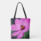 Honigbiene auf rosa Kosmos Blume Nah Tasche (Rückseite)