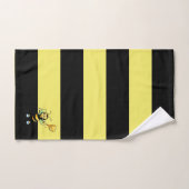 Honigbiene auf schwarz und gelb gestreiftem Badetu Badhandtuch Set (Handtuch)