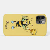 Honigbiene auf schwarz und goldbeige Case-Mate iPhone hülle (Rückseite (Horizontal))