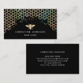 Honigbiene auf schwarzem Hintergrund Visitenkarte (Vorne/Hinten)