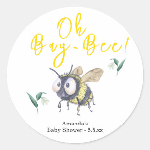 Honigbiene-Baby-Party Runder Aufkleber