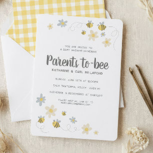 Honigbiene Baby Shower Einladung Gingham & Gänse