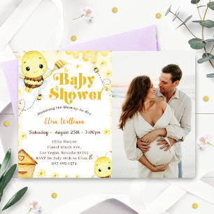 Honigbiene Baby Shower Foto Einladung