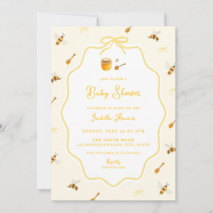 Honigbiene Baby Shower Gelb Süß wie Honig Einladung
