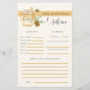 Honigbiene Baby Shower Vorhersage Spiel