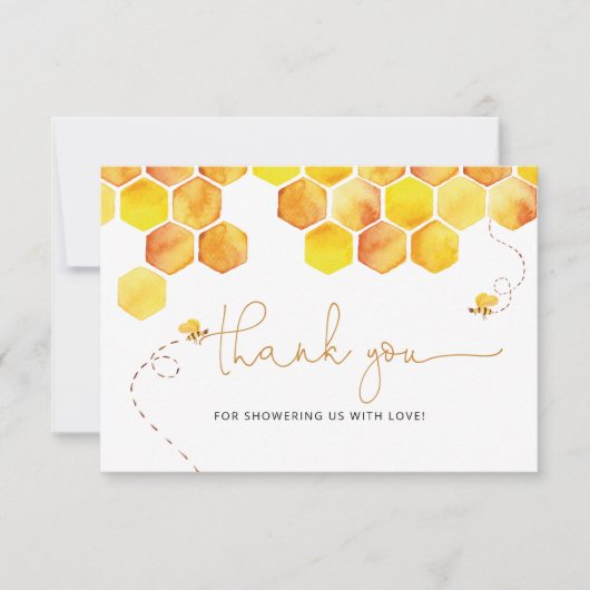 Honigbiene Babydusche Dank Karten (Vorderseite)