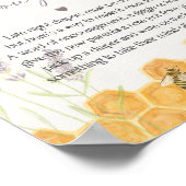 Honigbiene Babydusche spät abends Windeln Gedanken Poster (Ecke)