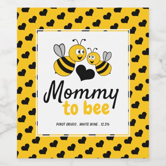Honigbiene, Babydusche Weinetikett (Einzelnes Label)