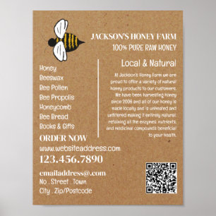 Honigbiene - Beeyard, Honigfarm Advertising Poster