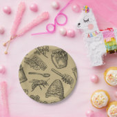 Honigbiene Biene Vintag Bio natürliche rustikale Pappteller (Party)