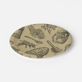 Honigbiene Biene Vintag Bio natürliche rustikale Pappteller (Schrägansicht)