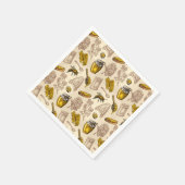 Honigbiene Biene Vintag Bio natürliche rustikale Serviette (Ecke)