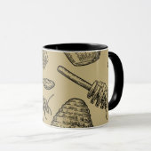 Honigbiene Biene Vintage Bio Natur Tasse (VorderseiteRechts)
